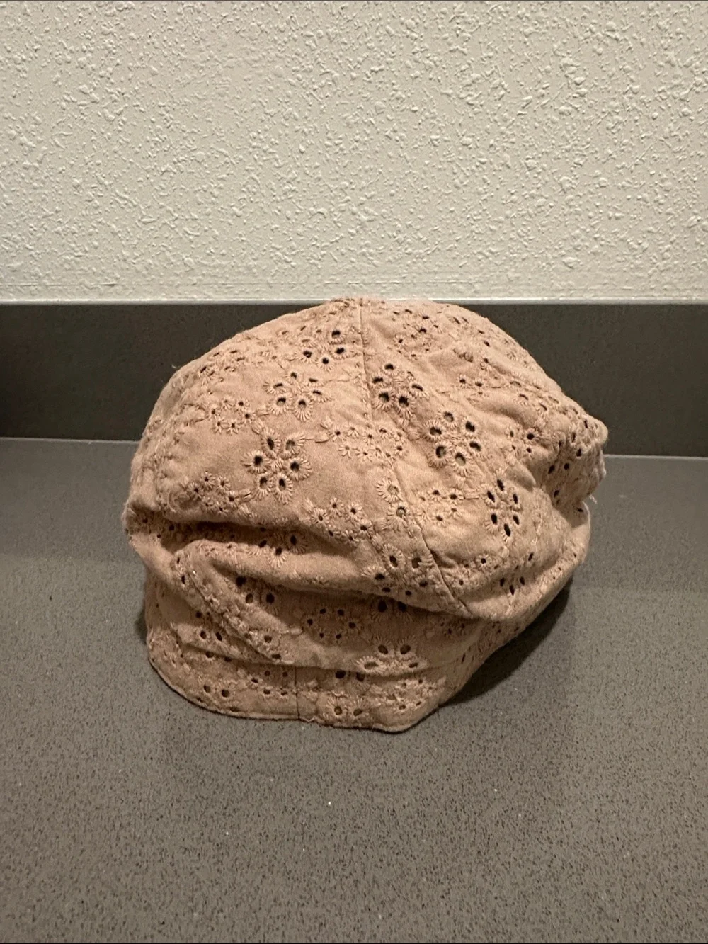 Eyelet Cotton Cadet Cap in Tan